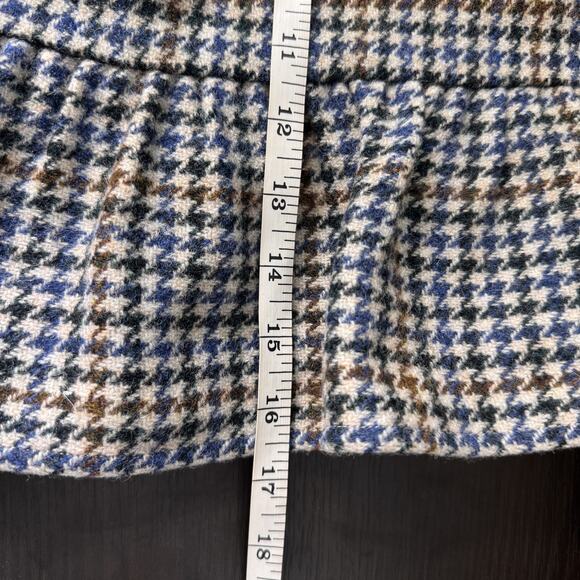 J Crew Skirt Womens 14 Houndstooth Wool Ruffle Hem Pockets Preppy Mini Academia - Picture 8 of 10